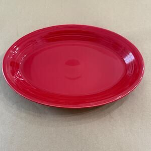 Vintage Fiesta Scarlet Medium Oval Platter 13.25” x 9.5” | Homer Laughlin USA